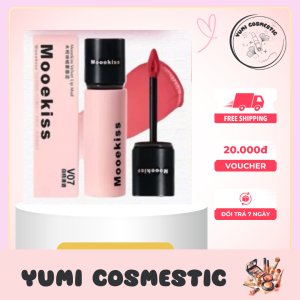 Son Kem Bùn Mooekiss Nhung Mờ Vỏ Hồng Đen Velvet Lip Mud Mịn Môi 3g + Yumi Cosmestic