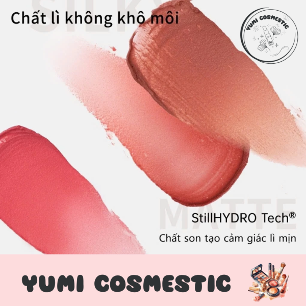 Son Kem Bùn Mooekiss Nhung Mờ Vỏ Hồng Đen Velvet Lip Mud Mịn Môi 3g + Yumi Cosmestic - Ảnh 2