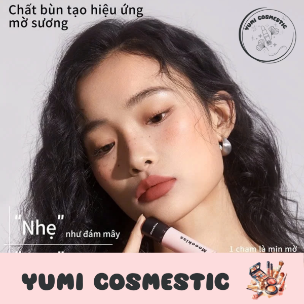 Son Kem Bùn Mooekiss Nhung Mờ Vỏ Hồng Đen Velvet Lip Mud Mịn Môi 3g + Yumi Cosmestic - Ảnh 3