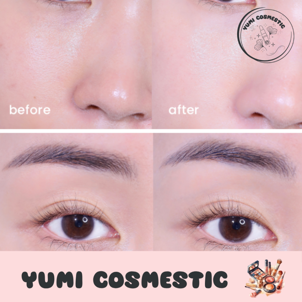 So sánh da trước và sau khi dùng Beplain Sunmuse Yumi Cosmetics.