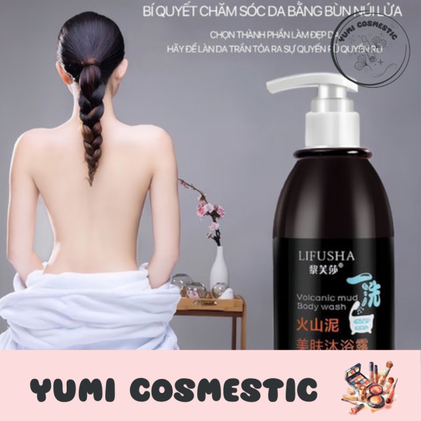 SỮA TẮM BÙN NÚI LỬA BIỂN SÂU LIFUSHA LÀM TRẮNG DA TOÀN THÂN, DƯỠNG ẨM CƠ THỂ - YUMI COSMESTIC - Ảnh 3