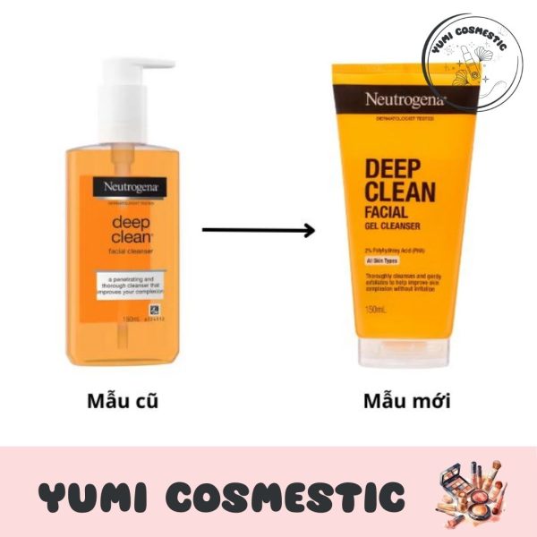 Sữa Rửa Mặt Neutrogena Deep Clean Facial Gel Làm Sạch Sâu 150ml (Mã Mới) - YUMI COSMESTICS - Ảnh 2