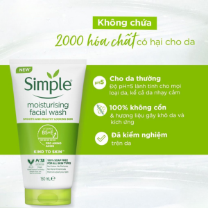 sữa rửa mặt Simple xanh lá