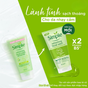 sữa rửa mặt Simple xanh lá